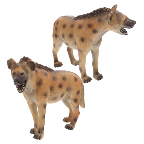 CLISPEED 2 Stück Realistische Hyänen Spielzeugfiguren aus Kunststoff Detailgetreue Afrikanische Wildtiermodelle für Pädagogisches Lernspielzeug zur Erkundung und Sammlerstücke von CLISPEED
