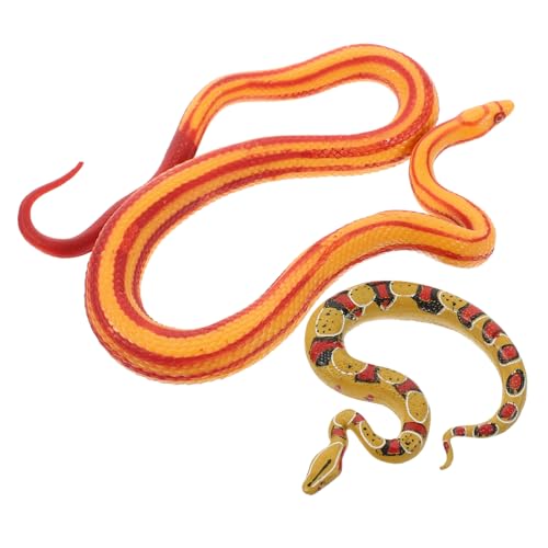 CLISPEED 2 Stück Realistische Kornnatter Figuren aus Kunststoff Kleine Schlangen Dekofiguren für Garten Desktop Pädagogisches Reptilien und Halloween Streiche Detailgetreue Schlange von CLISPEED