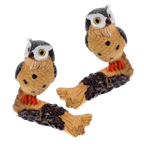 CLISPEED 2 Stück Realistische Mini Eulenfigur aus Stabilem Detailgetreue Kleine Owl Dekoration für Zuhause Langlebige Tierfigur für Schreibtisch Regal Kinderzimmer und Wohnaccessoires von CLISPEED
