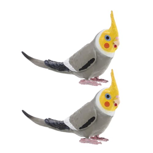 CLISPEED 2 Stück Realistische Papageienfiguren Authentische Dekoration für Geburtstagsfeiern und Gartenaccessoires für Kinderzimmer und Lernspiele Lebensnahe Tiermodelle von CLISPEED
