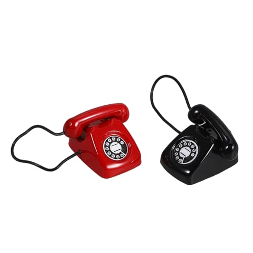 CLISPEED 2 Stück Retro -telefonmodellspielzeug Miniatur Pädagogisches Telefonspielzeug -Telefon Retro-Telefon Mini-Telefon- Altes Telefon Telefon Winzig Metall von CLISPEED