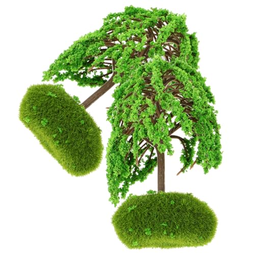 CLISPEED 2 Stück Simulierte Straßenbäume Grün Miniaturbaum Landschaft Miniatur-Architekturbäume Anlage modellbäume Modellbaum Mini-Bäume zum Basteln Miniatur gefälschter Baum Plastik von CLISPEED