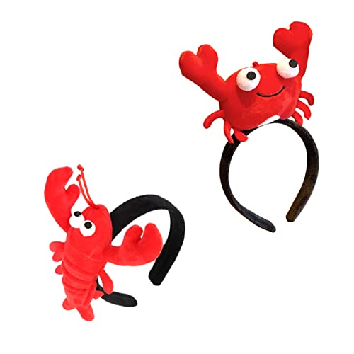 CLISPEED 2 Stück -Stirnband Party -Haarband Tuch Plüsch Krabben Hummer Haare lobster costume hair accessories Hummer- oder Krabbenstirnband Hummer-Stirnband Stoff rot von CLISPEED