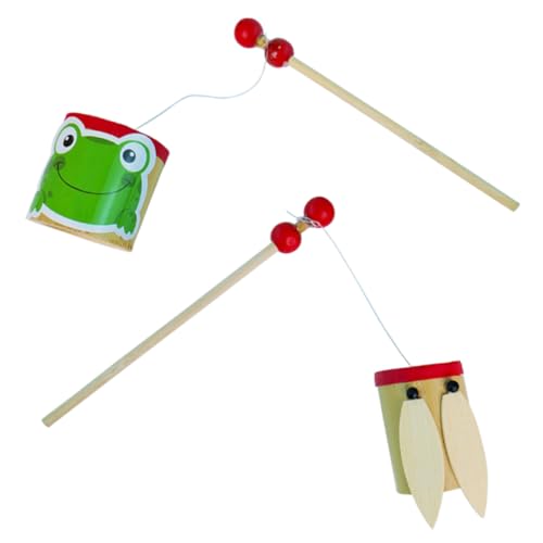 CLISPEED 2 Stück Teiliges Bambus Klangspielzeug für Pädagogisches Lernspielzeug mit Frosch und Zikaden Sound Sicherer Griff Outdoor für Kindergarten und Frühe Bildung von CLISPEED