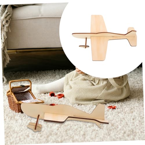CLISPEED 2 Stück Teiliges Holz Modellflugzeug Bausatz für DIY Puzzle aus Vorgefertigten Holzplatten Einfache Montage ohne Kleber Pädagogisches Bastelset für Jungen und Mädchen von CLISPEED