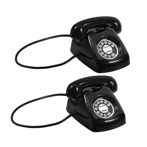 CLISPEED 2 Stück Teiliges Miniatur Retro Telefon Modell aus Langlebiger Legierung Detailgetreues Vintage Telefon Vielseitiges Puppenhaus Zubehör für Kreative Dekoration und Rollenspiele CLISPEED 2 Stück Teiliges Miniatur Retro Telefon Modell aus Langlebiger Legierung Detailgetreues Vintage Telefon Vielseitiges Puppenhaus Zubehör für Kreative Dekoration und Rollenspiele von CLISPEED