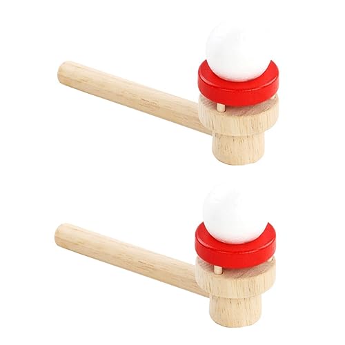CLISPEED 2 Stück Teiliges Suspension Blowing Ball Spielset aus Holz Interaktives Pustespielzeug für Fördert Lungenfunktion und Mundmotorik Buntes Design für Drinnen und Draußen Eltern von CLISPEED