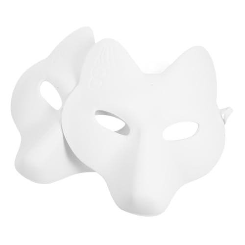 CLISPEED 2 Stück Weiße DIY Fuchs Blanko Tiermaske für Erwachsene Halloween Kostüm Cosplay Party Maskerade Handbemalt für Halloween Basteln und Fasching CLISPEED 2 Stück Weiße DIY Fuchs Blanko Tiermaske für Erwachsene Halloween Kostüm Cosplay Party Maskerade Handbemalt für Halloween Basteln und Fasching von CLISPEED