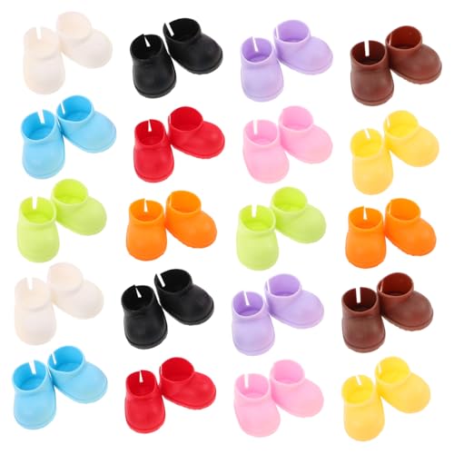 CLISPEED 20 Paare Mini Doll Boots Weiche Leichte Puppenschuhe für Puppen Stylishe Mini Stiefel als Kostümzubehör und Fingerpuppen Schuhwerk Tragbar für Reisen und Spielspaß von CLISPEED