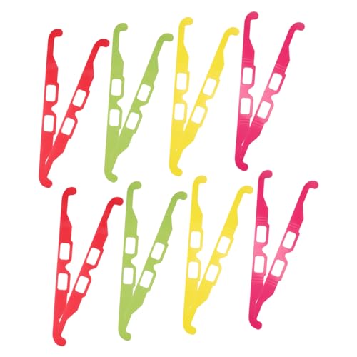 CLISPEED 20 Stück 3d-feuerwerksbrille Festival-kaleidoskop-brille Regenbogenbeugungsgläser Brechungsgläser Herzeffekt-beugungsbrille Zusammenklappbare Brille Herzbeugungsbrille Papier von CLISPEED