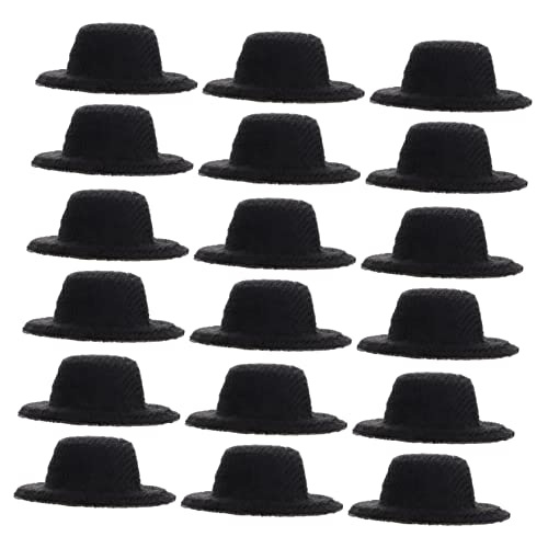 CLISPEED 20 Stück Mini-jazzhut Winzig Formeller Mini-Hut DIY Minipuppenhüte Miniaturhut Minihüte Zum Basteln Kappen Zubehör Mini-Hut-Ornamente Mini-Zylinder Miniaturen Mini-hüte Stoff Black von CLISPEED