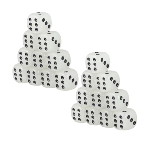 CLISPEED 20 Stück Nachtleuchtende Würfel mit Runden Ecken Schwarze Punkte Spielwürfel für Party Bar und Tischspiele Wiederverwendbar und Tragbar Kreatives Partyzubehör von CLISPEED