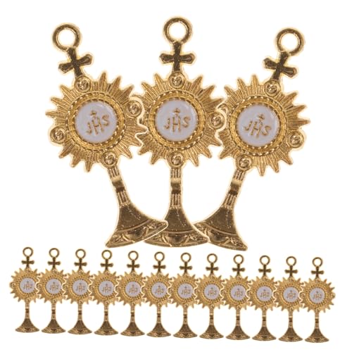 CLISPEED 20 Stück Religiöse Parteizubehör religiöse Partydekorationen religiöse Kuchenspieße weihnachten deko Topper Dekorationen für die Religionsparty Urlaubsornamente Legierung Golden von CLISPEED