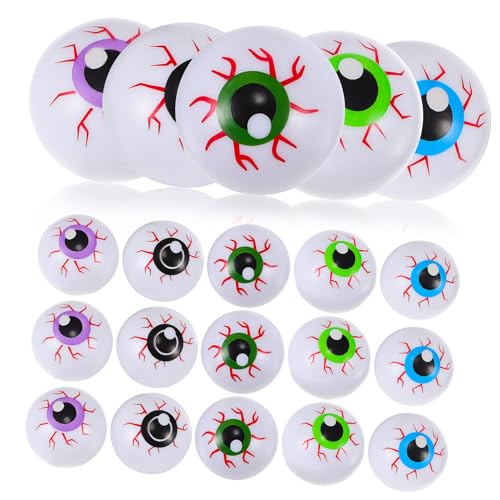 CLISPEED 20 Stück Teiliges Halloween Deko mit Bunten Kunststoff Attrappen Realistische Vielseitige Fake Eyeballs für Gruselige Bastelprojekte und Partydekoration von CLISPEED