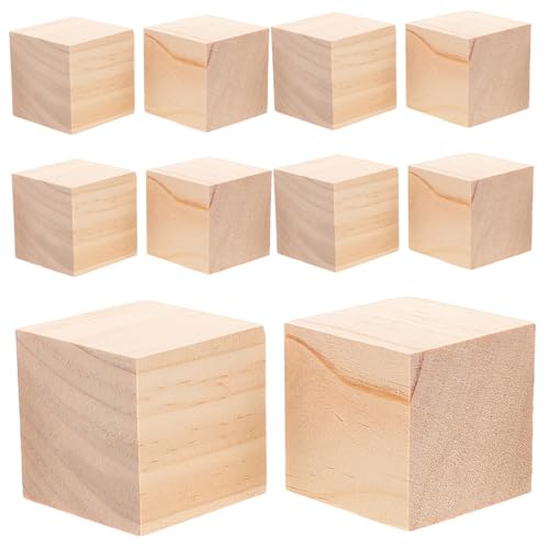 CLISPEED 20 Stück Teiliges Holzblöcke zum Bemalen Natürliche Unbehandelte Holzwürfel für DIY Basteln Kreative Holzklötze für Kindergarten Eltern Junge Mädchen Projekte Vielseitig für von CLISPEED