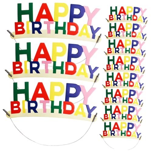 CLISPEED 20 Stück Teiliges Kindergeburtstag Party Haarband Bunte Geburtstagshüte für Mädchen Jungen Erwachsene Festliche Kopfbedeckung Geburtstag Partyzubehör von CLISPEED
