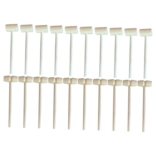 CLISPEED 20 Stück Teiliges Mini Holzhammer aus Natürlichem Holz Glatte Oberfläche Fördert Hand Auge Koordination und Reaktionsfähigkeit Pädagogisch Wertvolles Kinderspielzeug für von CLISPEED