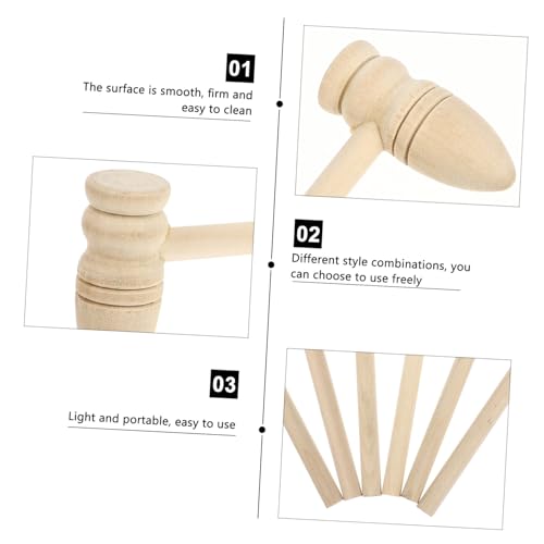 CLISPEED 20 Stück Teiliges Mini Holzhammer für Polierte Oberfläche ohne Grate Sichere und Robuste Holzklöppel als und Vielseitig Einsetzbar für Kindergeburtstag und CLISPEED 20 Stück Teiliges Mini Holzhammer für Polierte Oberfläche ohne Grate Sichere und Robuste Holzklöppel als und Vielseitig Einsetzbar für Kindergeburtstag und von CLISPEED