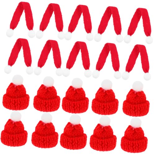 CLISPEED 20 Stück Teiliges Weihnachtsmützen und Strickschals Rote Flaschen und Becherabdeckung Handgefertigte Miniatur Deko für Weihnachtsfeiern und DIY Puppenaccessoires CLISPEED 20 Stück Teiliges Weihnachtsmützen und Strickschals Rote Flaschen und Becherabdeckung Handgefertigte Miniatur Deko für Weihnachtsfeiern und DIY Puppenaccessoires von CLISPEED