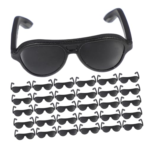 CLISPEED 200 Miniatur Sonnenbrillen für Puppen Kleine Schwarze Kunststoffbrillen Vielseitige Bastelaccessoires für Puppenhaus Kostüm und Kreatives Rollenspiel von CLISPEED