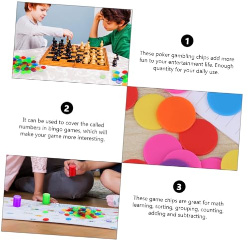 CLISPEED 200 Stück Plastik Spielchips Bingo Chips Transparent Stabile Kunststoff Münzen für Poker Mathe Lernen Zählen Sortieren Belohnungsspielzeug von CLISPEED
