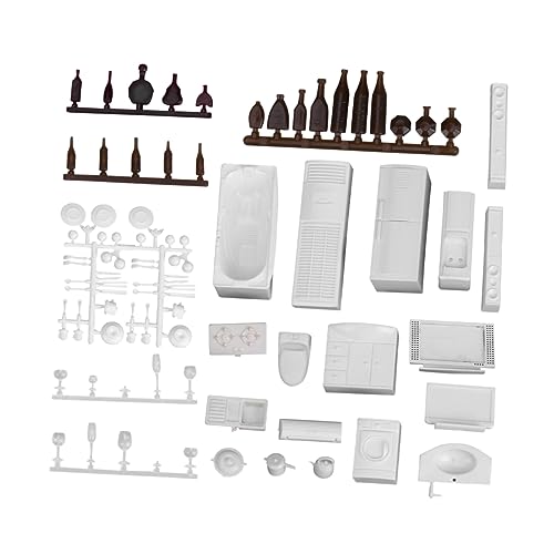 CLISPEED 23 STK. Gebäudemodellschmuck Miniaturen Möbel Puppe Bedroom Furniture Dollhouse Furniture Fantasiespielzeug Decor dekoring verkleidung Küchenutensilien Miniatur-Gebäudemodell von CLISPEED