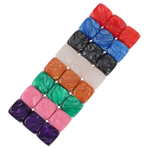 CLISPEED 24 Stück Teiliges Farbiges Blanko Würfelset aus Acryl Leichte Abgerundete Kanten DIY Bastelspielzeug für Zählenlernen und Kreativen von CLISPEED