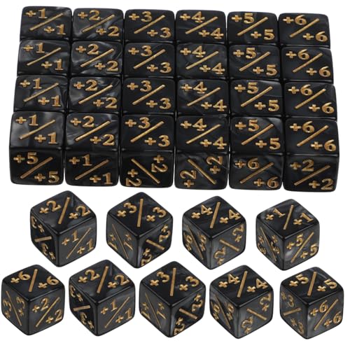 CLISPEED 24 Stück Teiliges Kleine Acryl Würfel mit Plus und Minuszeichen Transparente Spielwürfel für Lernspiele Würfel Zähler Token für Kartenspiele und Brettspiele Geeignet für Party und von CLISPEED