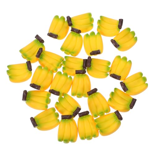 CLISPEED 24 Stück Teiliges Miniatur Bananen Realistische Resin Früchte Falsche Obstdeko für Puppenhaus Küche Detailgetreue Mini Früchte für DIY Basteln und Miniaturszenen von CLISPEED