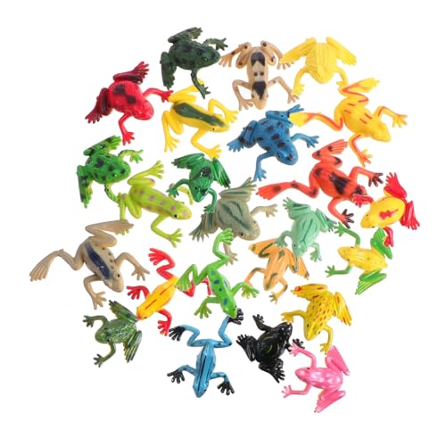 CLISPEED 24 Stück Teiliges Miniatur Froschfiguren aus PVC Realistisch Gestaltete Spielzeugfrösche mit Wasserdichtem Material Bunte Deko für Kinderzimmer und Lernspielzeug für Kreative von CLISPEED