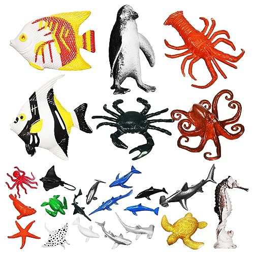 CLISPEED 24 Stück Teiliges Miniatur Meerestiere Figuren Realistische Kunststoff Tierfiguren für Aquarium und Lernspielzeug für Deko CLISPEED 24 Stück Teiliges Miniatur Meerestiere Figuren Realistische Kunststoff Tierfiguren für Aquarium und Lernspielzeug für Deko von CLISPEED