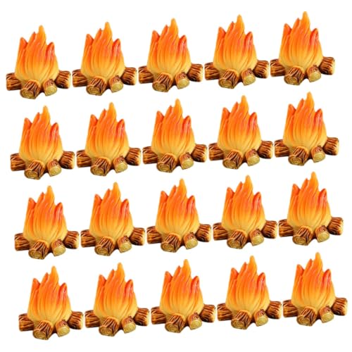 CLISPEED 24 Stück Teiliges Miniatur Wetterfeste Detailreiche Resin Dekoration DIY Mikro Landschafts Bastelset Künstliches Feuer Ornament für Garten und Outdoor Gestaltung von CLISPEED