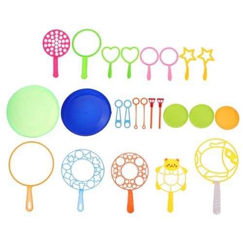 CLISPEED 24 Stück Teiliges Seifenblasen mit Stäben und Tablett Bunte Outdoor Bubble Wands für Kindergeburtstag Sichere Bruchsichere Seifenblasen Spielzeuge für Garten Park und Sommerparty von CLISPEED