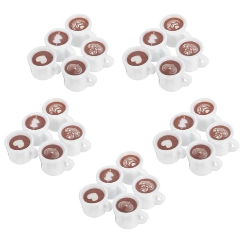 CLISPEED 25 Stück Mini-kaffeetassen-anhänger Aus Kunstharz, Miniatur-kaffeetassen-anhänger, DIY-schmuckherstellung, Puppenhaus-zubehör, Mikro-landschaftsdekor, Puppenhaus-Ornamente von CLISPEED
