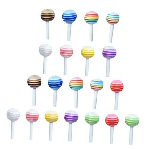 CLISPEED 25 Stück Teiliges Mini Lutscher Modelle Bunte Mini Dekorationen Realistische Puppenhaus Zubehör Glatte Oberfläche Vielseitig für Foto Requisiten und Heimdeko Zufällige Farbe von CLISPEED