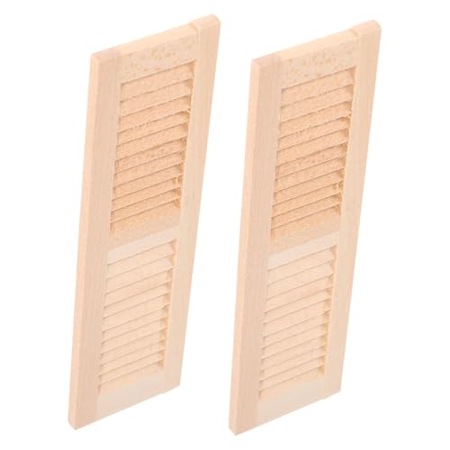CLISPEED 2Stücke Fensterläden aus Holz DIY Puppenmöbel Dekorationen Winzige Fensterläden für Puppenhaus Multifunktionale Dekoration Glatte Oberfläche Einfaches von CLISPEED