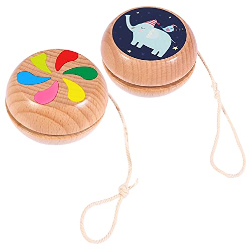 CLISPEED 2Stücke Holz Responsive Ballspielzeug für Anfänger Bunte Artwork Perfektes für Jungen und Mädchen für Partys und Outdoor Aktivitäten von CLISPEED