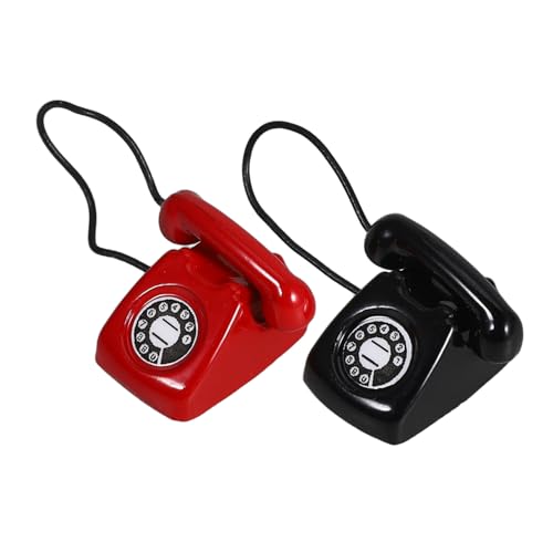 CLISPEED 2Stücke Mini Retro Telefon Modell Nostalgische Telefonfiguren für Puppenhaus Dekoration Kinderspielzeug für Kreatives und Realistische CLISPEED 2Stücke Mini Retro Telefon Modell Nostalgische Telefonfiguren für Puppenhaus Dekoration Kinderspielzeug für Kreatives und Realistische von CLISPEED