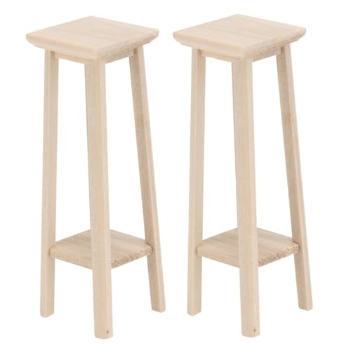 CLISPEED 2Stücke Möbelset Mini Blumenständer Hocker für Puppenhaus Dekoration Mini Möbelmodelle für Mikro Landschaftsgärten und Mini Accessoires von CLISPEED