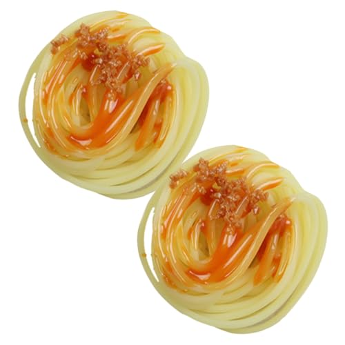 CLISPEED 2Stücke Simulierte Spaghetti Nudeln Künstliche Lebensmittel Modelle für Restaurantdekoration Party Events und Kreative DIY Projekte Realistische und Langlebige Nachbildung von CLISPEED