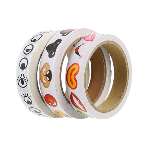 CLISPEED 3 Rollen DIY Aufkleber Augen Nase Mund Selbstklebende Augenmuster Sticker für Basteln Kreative Papiersticker für Scrapbooking und Dekoration CLISPEED 3 Rollen DIY Aufkleber Augen Nase Mund Selbstklebende Augenmuster Sticker für Basteln Kreative Papiersticker für Scrapbooking und Dekoration von CLISPEED