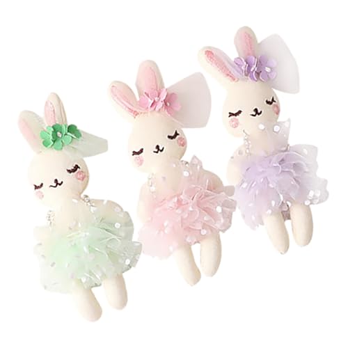 CLISPEED 3 Stück 3 teiliges Plüschhasen Kuscheltier Flauschig Gefüllt Pp Baumwolle DIY Kaninchen Deko Kleine Stoffhasen in Pastellfarben für Basteln und Wohnraumgestaltung von CLISPEED