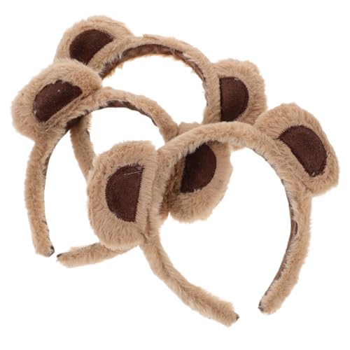 CLISPEED 3 Stück Bärenohren Haarreif Flauschiges Tierohren Stirnband für Cosplay Halloween Weihnachtsfeiern Niedliches Kostümzubehör für Damen von CLISPEED