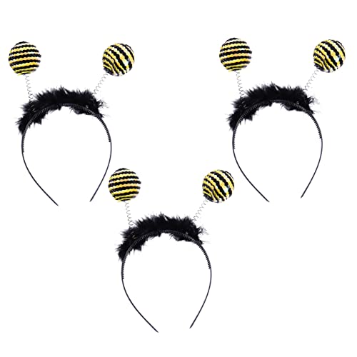 CLISPEED 3 Stück Haarreif mit Bienen Antenne Elastisches Stirnband mit Funkelnden Pailletten Bequeme Langlebige Kopfbedeckung für Kindergarten Aufführungen und Cosplay von CLISPEED