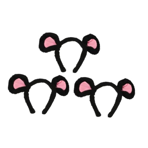 CLISPEED 3 Stück Kawaii Haarreif Elastischem Verstellbarem Plüsch mausohr design Weich und Bequem für Kostüm Bühnenauftritte Halloween und Partyzubehör von CLISPEED