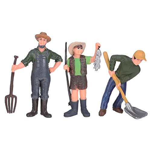 CLISPEED 3 Stück Landarbeiter Modell naturvibes Modellfigur eines Landarbeiters Farmarbeiter Farmarbeiter-Simulationsmodell Landarbeiter Puppenhaus Requisiten PVC von CLISPEED
