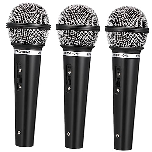 CLISPEED 3 Stück Mikrofon Mini Mikrofon für Bühnenauftritte Cosplay Karaoke Realistisches Design für Jungen und Mädchen Leicht zu Halten von CLISPEED