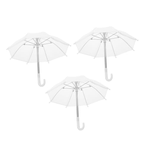 CLISPEED 3 Stück Mini Regenschirm Puppenschirm Miniatur Regenschirm für Puppenhaus Deko Weiß Realistische Miniatur mit Detailgetreuem Design für Mädchen und Puppen CLISPEED 3 Stück Mini Regenschirm Puppenschirm Miniatur Regenschirm für Puppenhaus Deko Weiß Realistische Miniatur mit Detailgetreuem Design für Mädchen und Puppen von CLISPEED