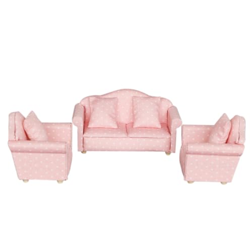 CLISPEED 3 Stück Mini Sofa Set für Puppenhaus Teiliges Rosa Sofa mit Kissen und Desktop Dekoration für Schmuck und DIY Bastelprojekte CLISPEED 3 Stück Mini Sofa Set für Puppenhaus Teiliges Rosa Sofa mit Kissen und Desktop Dekoration für Schmuck und DIY Bastelprojekte von CLISPEED