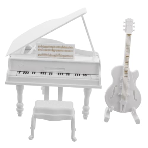 CLISPEED 3 Stück Miniatur Klavier Modell mit Hocker und Gitarre Detailgetreues Mini Piano Dekor für Puppenhaus Handgefertigte Miniatur Möbel für Kreative Einrichtung und Fotodekoration CLISPEED 3 Stück Miniatur Klavier Modell mit Hocker und Gitarre Detailgetreues Mini Piano Dekor für Puppenhaus Handgefertigte Miniatur Möbel für Kreative Einrichtung und Fotodekoration von CLISPEED